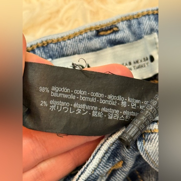 Zara high rise front pocket staring leg denim blue jeans elastic size 8 - Picture 7 of 8